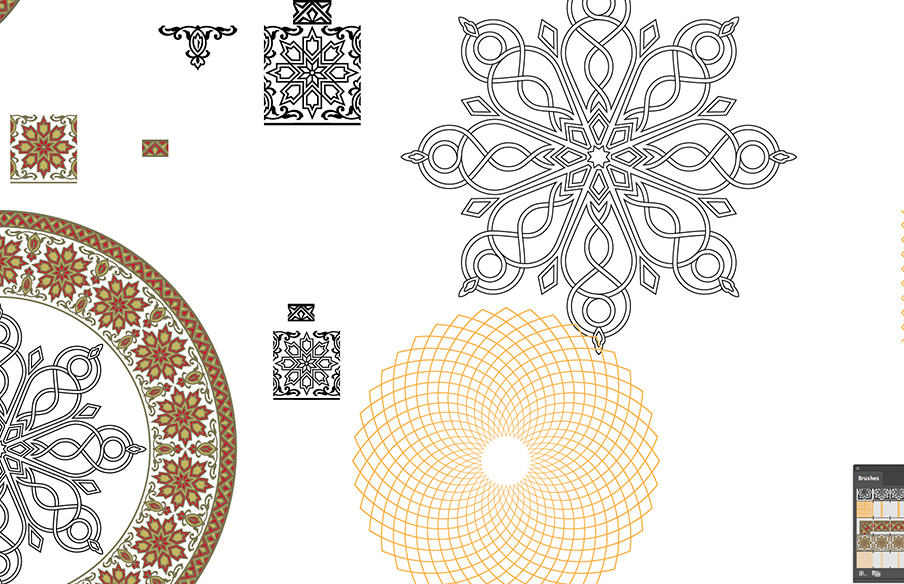 Designs of bespoke patterns for Al Bustan Tableware